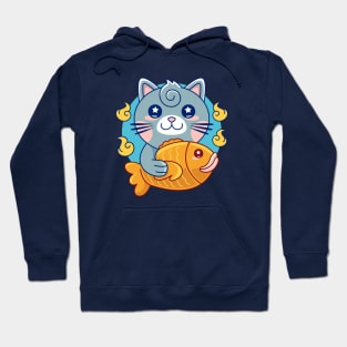 Cat and Taiyaki Kawaii Hoodie